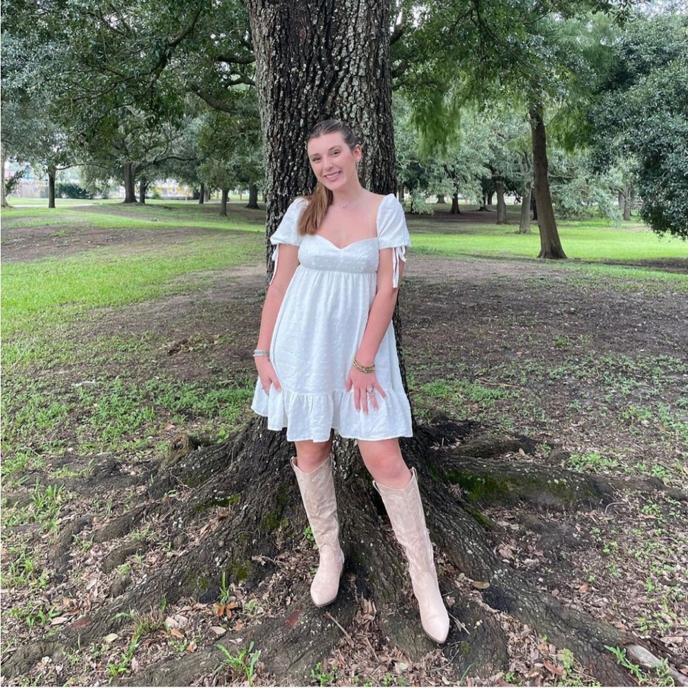 Amazon tie sleeve flouncy dress